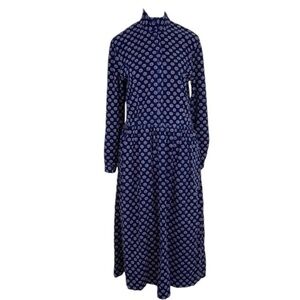 Vintage 90s Cottagecore Farmhouse Prairie Dark Floral Corduroy Maxi Dress Sz M